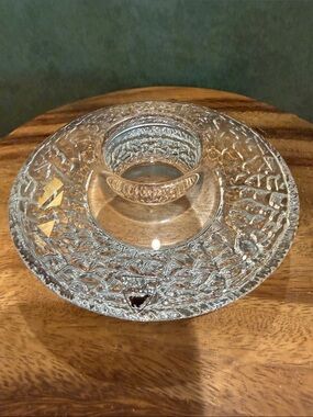 Orrefors Kostaboda Clear Textured Glass Candle Holder